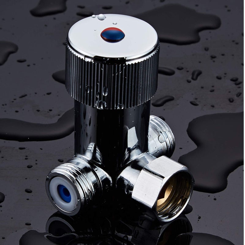 Gangang Thermostatic Mixing Valve,Faucet Water Hot Cold Valves,Inlet G1/2 Male Shower Control Mixer Outlet G1/2 Female with Sealing Ring - Image 2